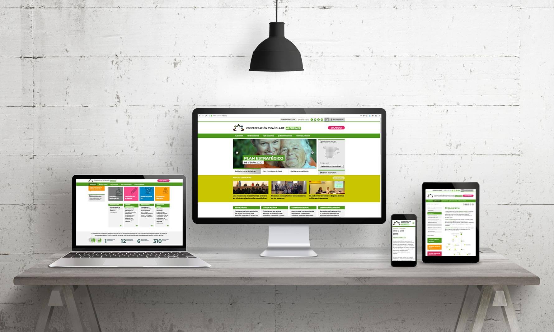 Sitio web responsivo de la Confederación Española de Alzheimer